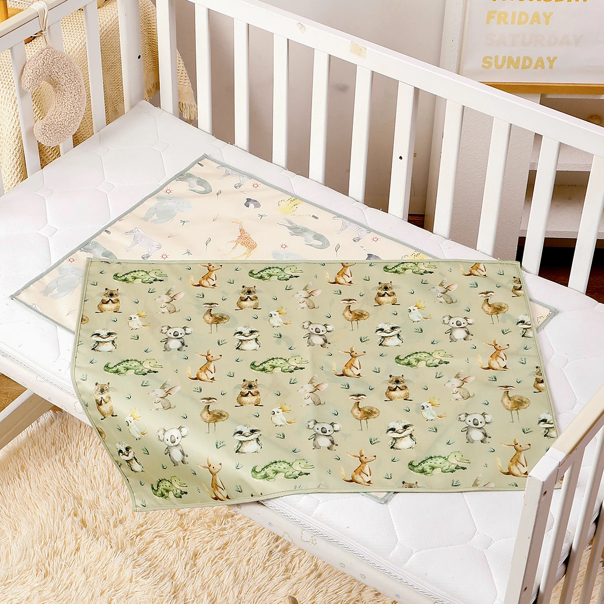 2 قطعة 50 × 70 سنتيمتر 100% البوليستر الطفل البول وسادة مقاوم للماء قابل للغسل حفاضات سجادة لتغيير الحفاض ل مهد حفاضات قابلة لإعادة الاستخدام وسادة #2