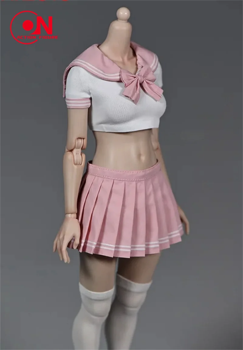 تخصيص 1/6 فتاة المدرسة قصيرة JK موحدة مطوي تنورة الملابس نموذج صالح 12 ''worldbox الجندي عمل الشكل الجسم الدمى #2