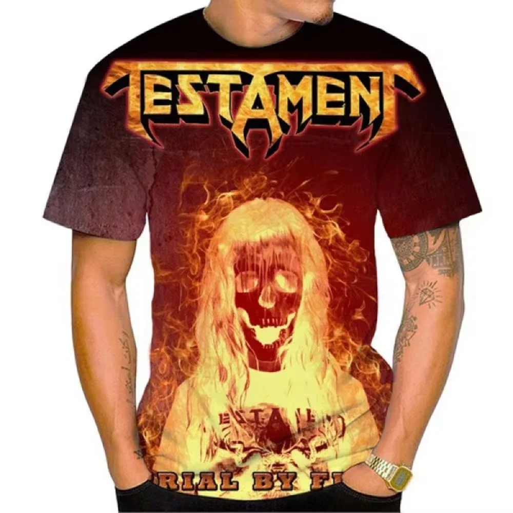 Heavy Metal Band Testament 3d Printed Men's T Shirt Fashion Oversized Streetwear Casual Harajuku Short Sleeve Unisex Clothing