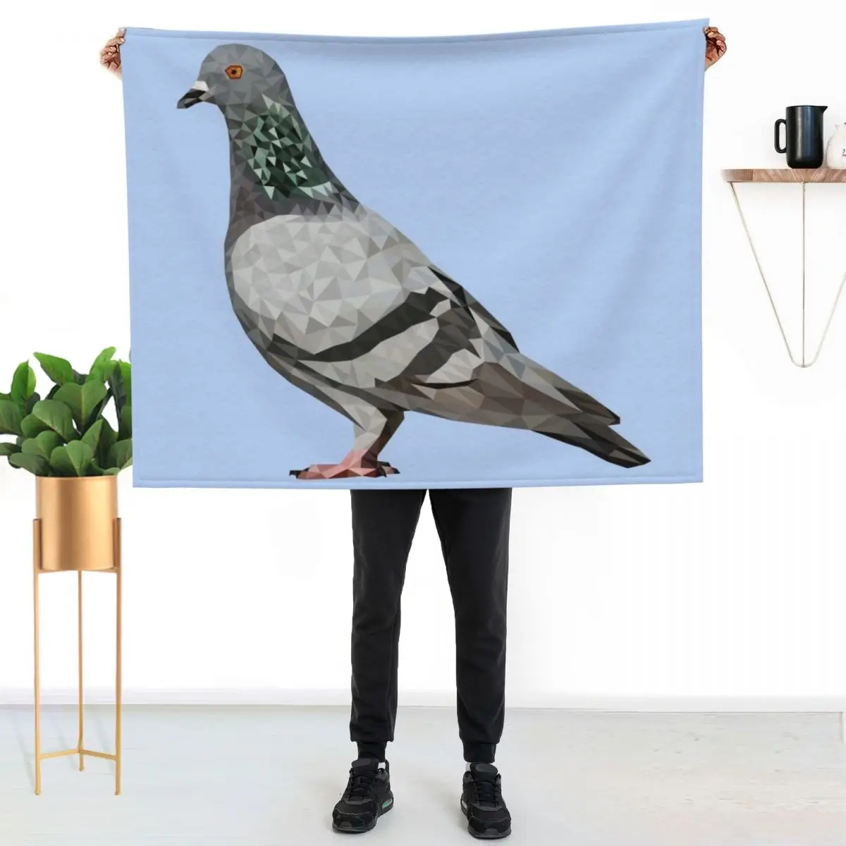 Pigeon - Low Poly Throw Blanket Cute Plaid For Decorative Sofa Personalized Gift Decorative Beds Beautifuls Large Blankets