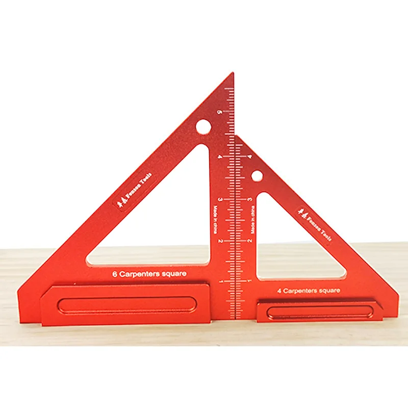 Carpenters Tools Aluminium 4 Inch Triangle Ruler 45/90 Degrees Angle Ruler speed square Marking Line Measuring Woodworking Tools