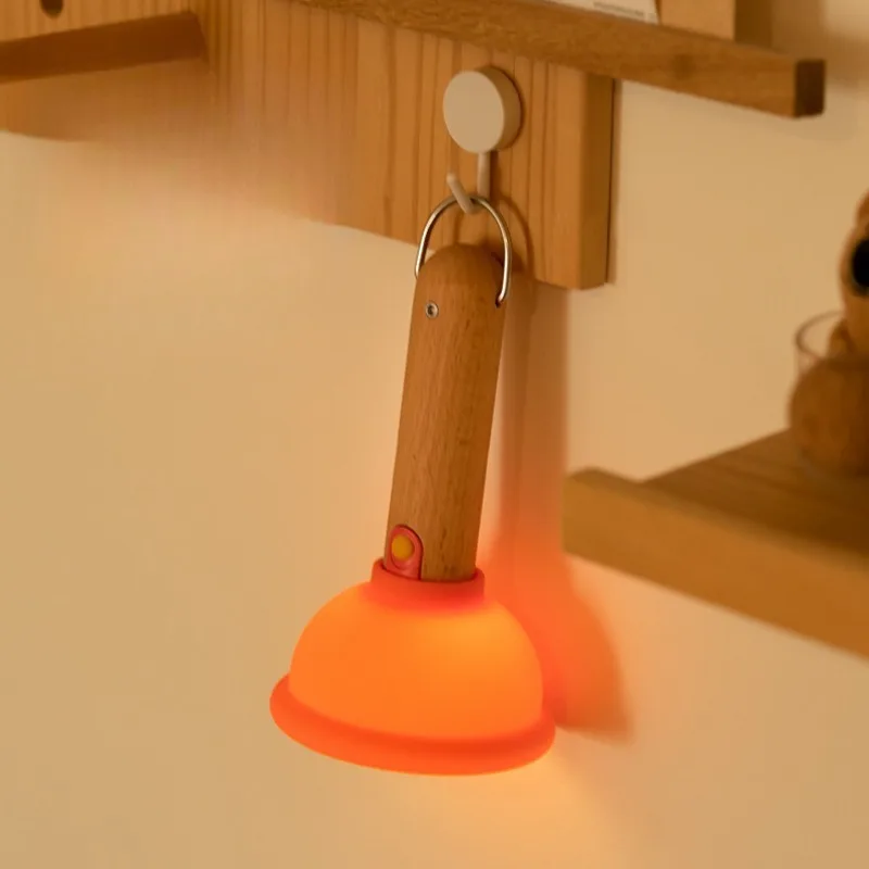 

Rechargeable Silicone Bedside Light Plunger Night Light Silicone USB Rechargeable 1200mAh Funny Bedside Lamp for Bedroom Present