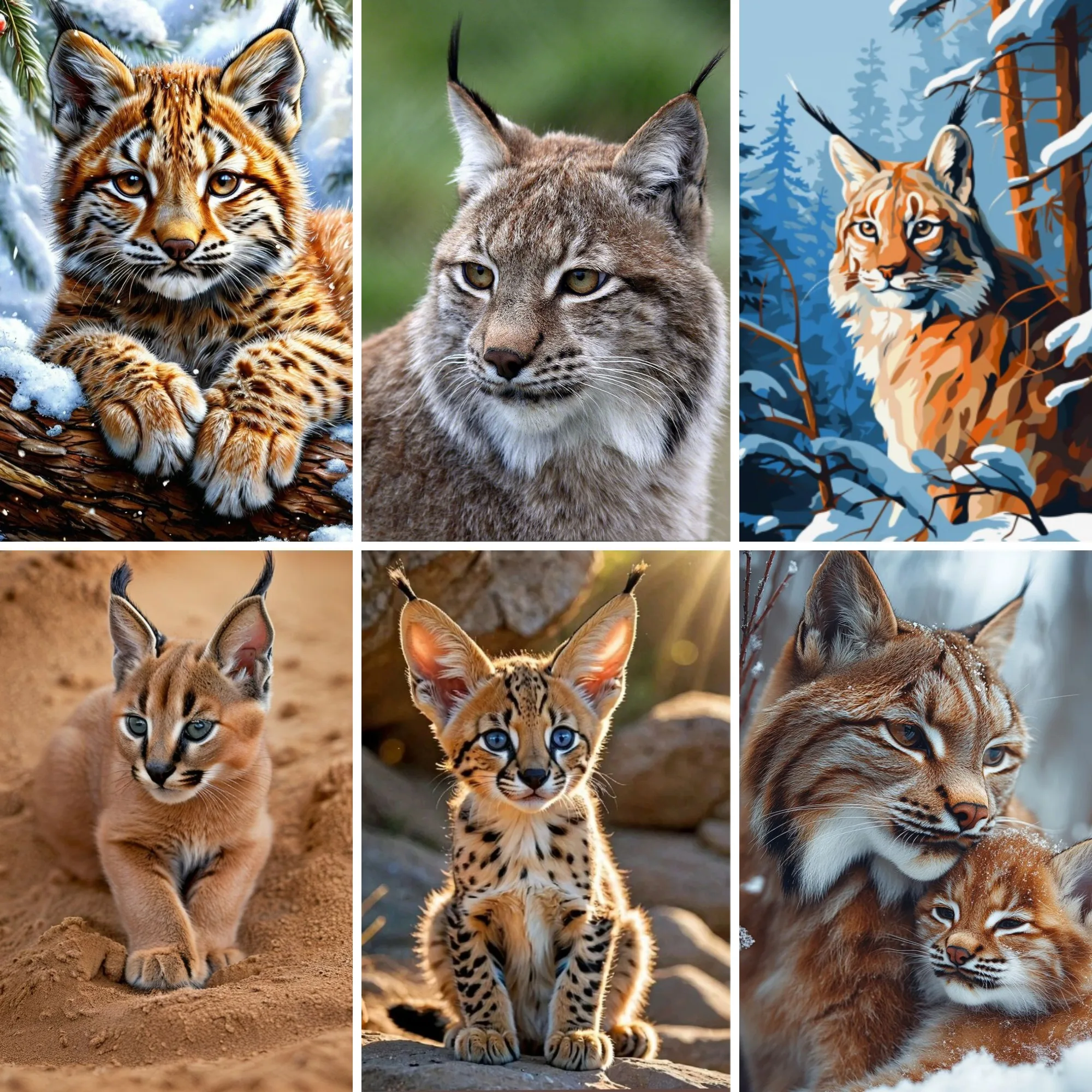 

Eurasian Lynx Diamond Painting Kit Full Drills Bobcat , European Animal DIY Full Round and Square Embroidery Wall Decoration