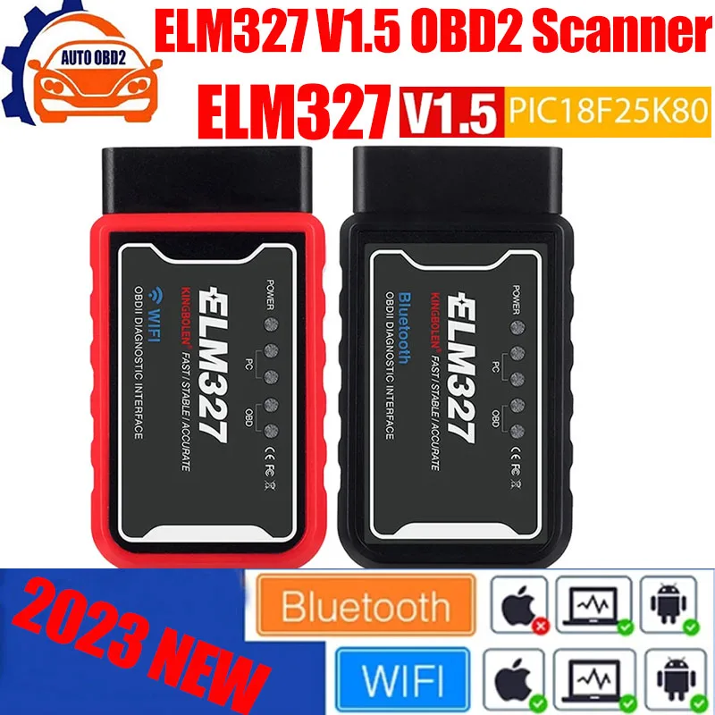 ELM 327 V1.5 OBD2 Scanner WiFi BT PIC18F25K80 Chip OBDII Diagnostic Tools for IPhone Android PC ELM 327 Auto Code Reader