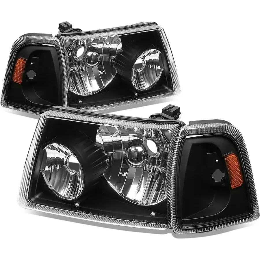 

Headlights Assembly Compatible with 2001-2011 Ford Ranger, 4-Pieces Driver and Passenger Side Halogen Headlamps Replacement with