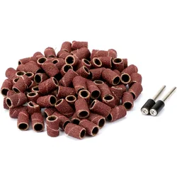 100PCS 80 Grit 6.35mm Drum Sanding Band Kit +2pc 3.17mm Shank Band Mandrel Nail Drill Bits For Rotary Tool Dremel Accessories