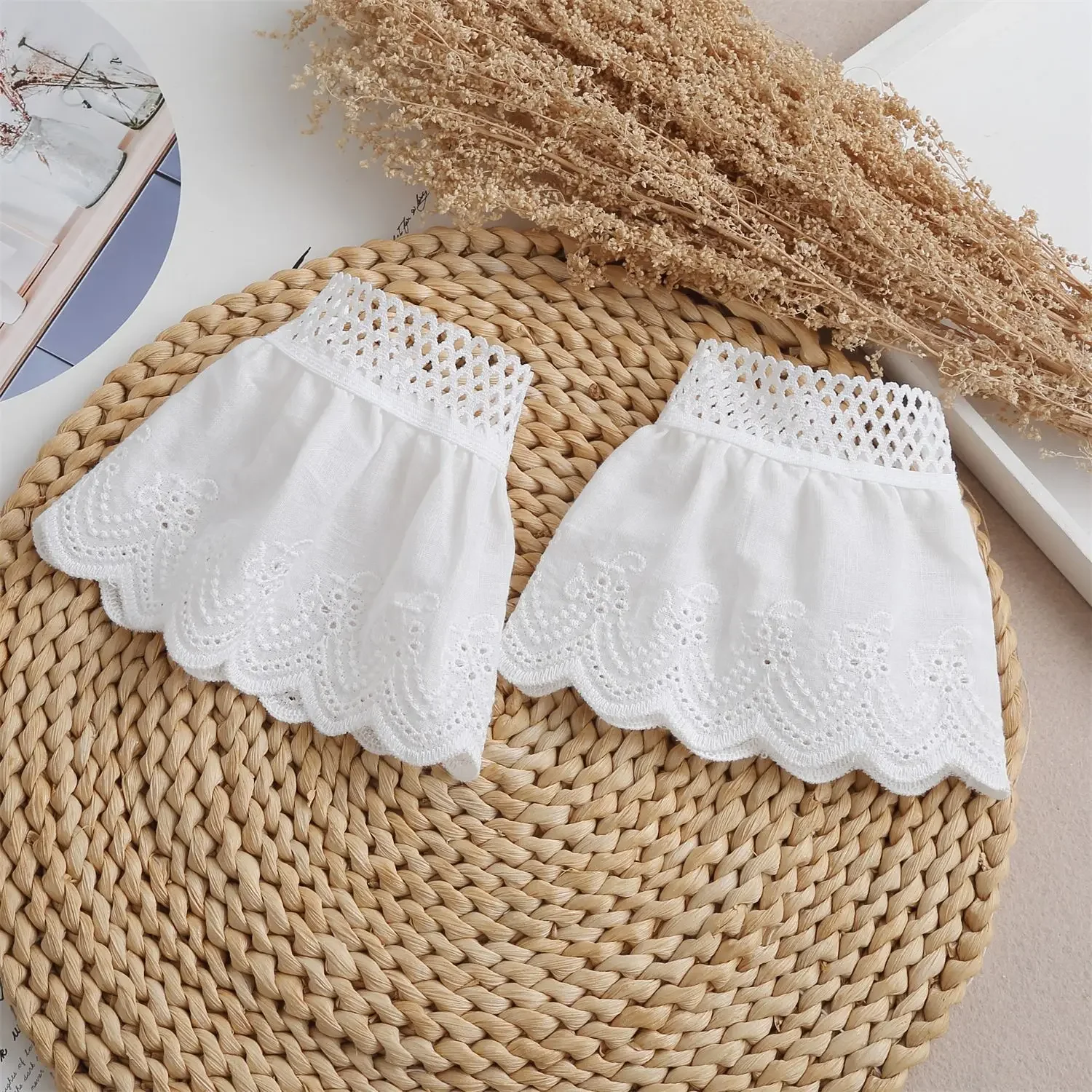 여성용 패션 드레스 셔츠 가짜 소매 연장기 플로럴 플레어 가짜 혼 커프스 스웨터 가짜 손목 소매