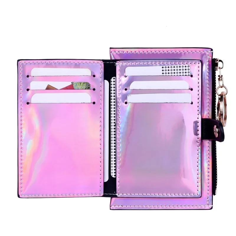 New Laser Holographic Wallet Women Small Purse Female Clutch Bag Women Wallets Purses Portfel Zip Phone Pocket Carteras