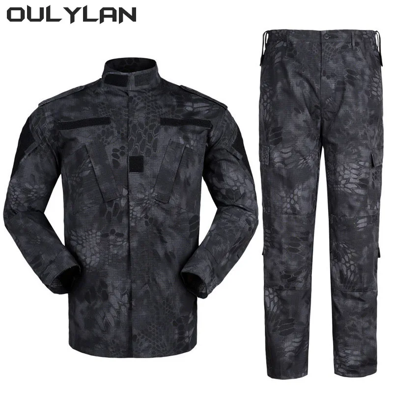 Oulylan Combat Uniform Camo Tactical Suit Men Special Forces Coat Pant Fishing Camouflage Militar Hunting Clothes