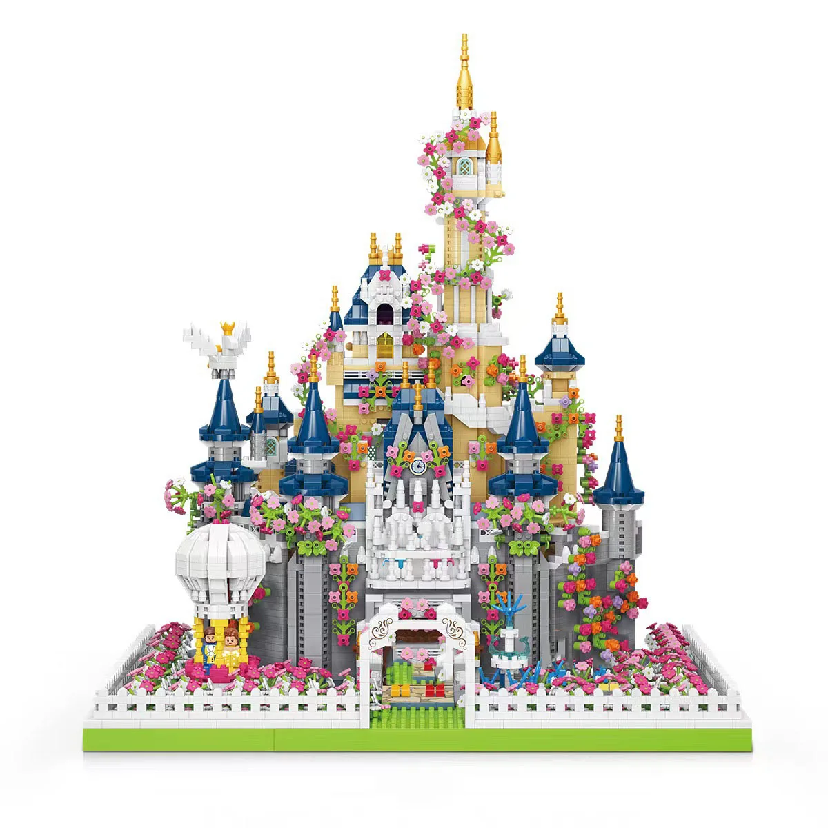 

Creative Fairy Tale Building Bricks Micro Diamond Block World Famous Fairyland Princess Blue Garden Castle Figure Nanobricks Toy