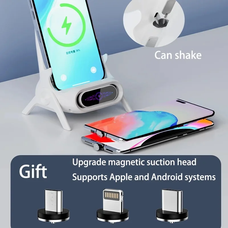 15W Qi2 Desktop Fast Wireless Charging Station Dock For iPhone 17 16 15 14 13 Samsung Phone Wireless Charger Stand view 6