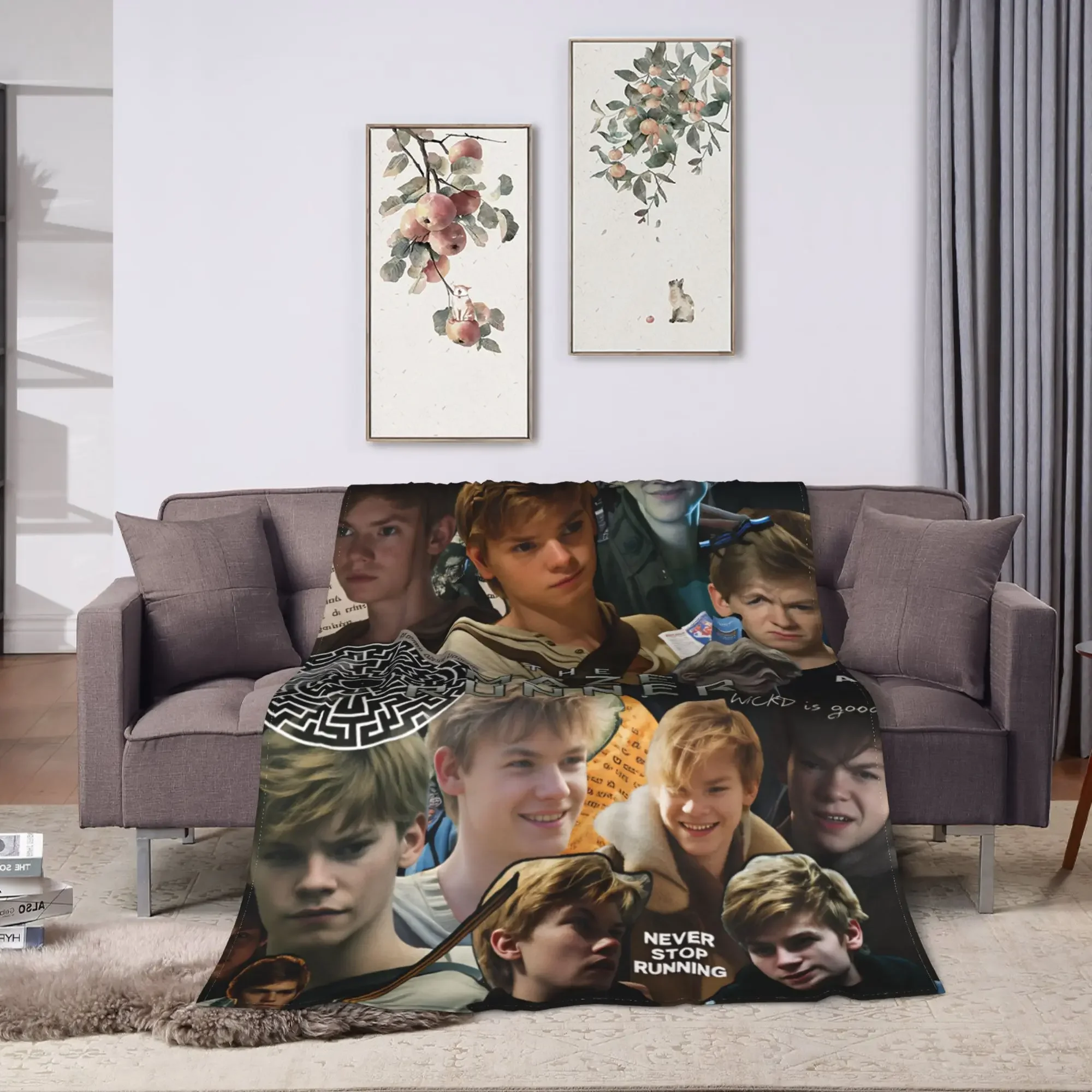 Newt X Thomas Flannel Blanket The Maze Runner  Movie Warm Soft Throw Blanket for Bedroom Picnic Fashion Bedspread Sofa Bed Cover