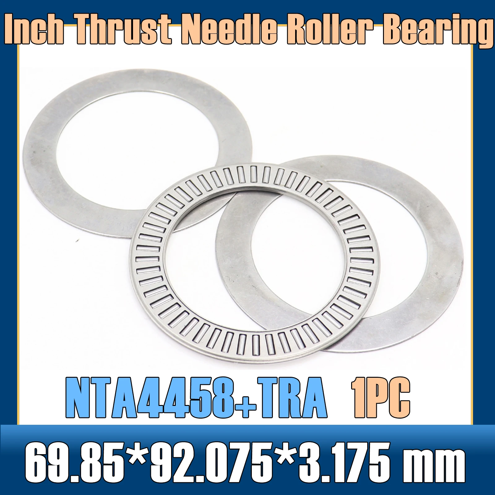 NTA4458 + TRA Inch Thrust Needle Roller Bearing With Two TRA4458 Washers 69.85*92.075*3.175 mm ( 1 PC ) TC4458 NTA 4458 Bearings