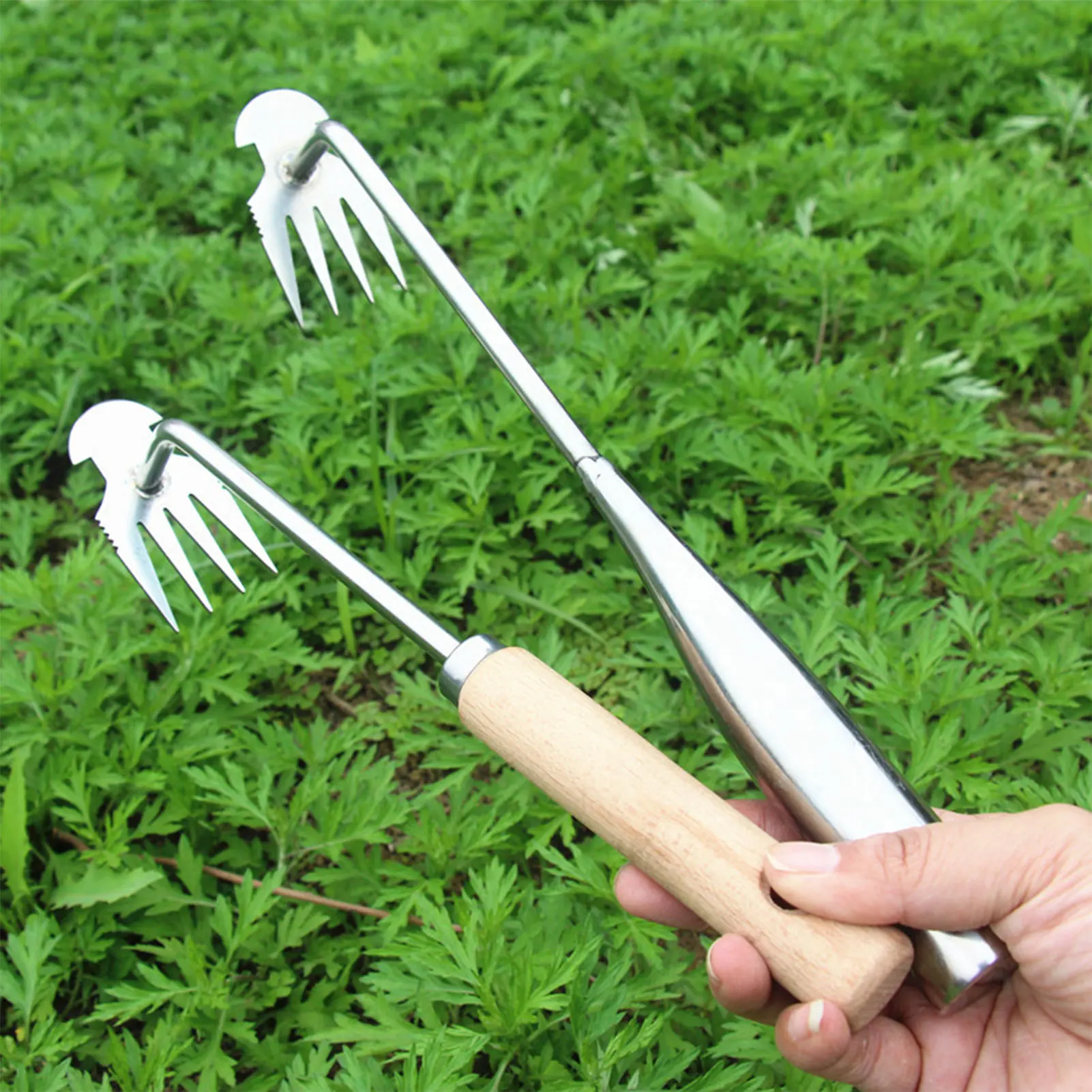 1 Stück Edelstahl Unkraut abzieher scharfe Zinken Gras wurzel Unkraut Werkzeug für Hof Rasen und Bauernhof Versorgung Haushof Gartengeräte