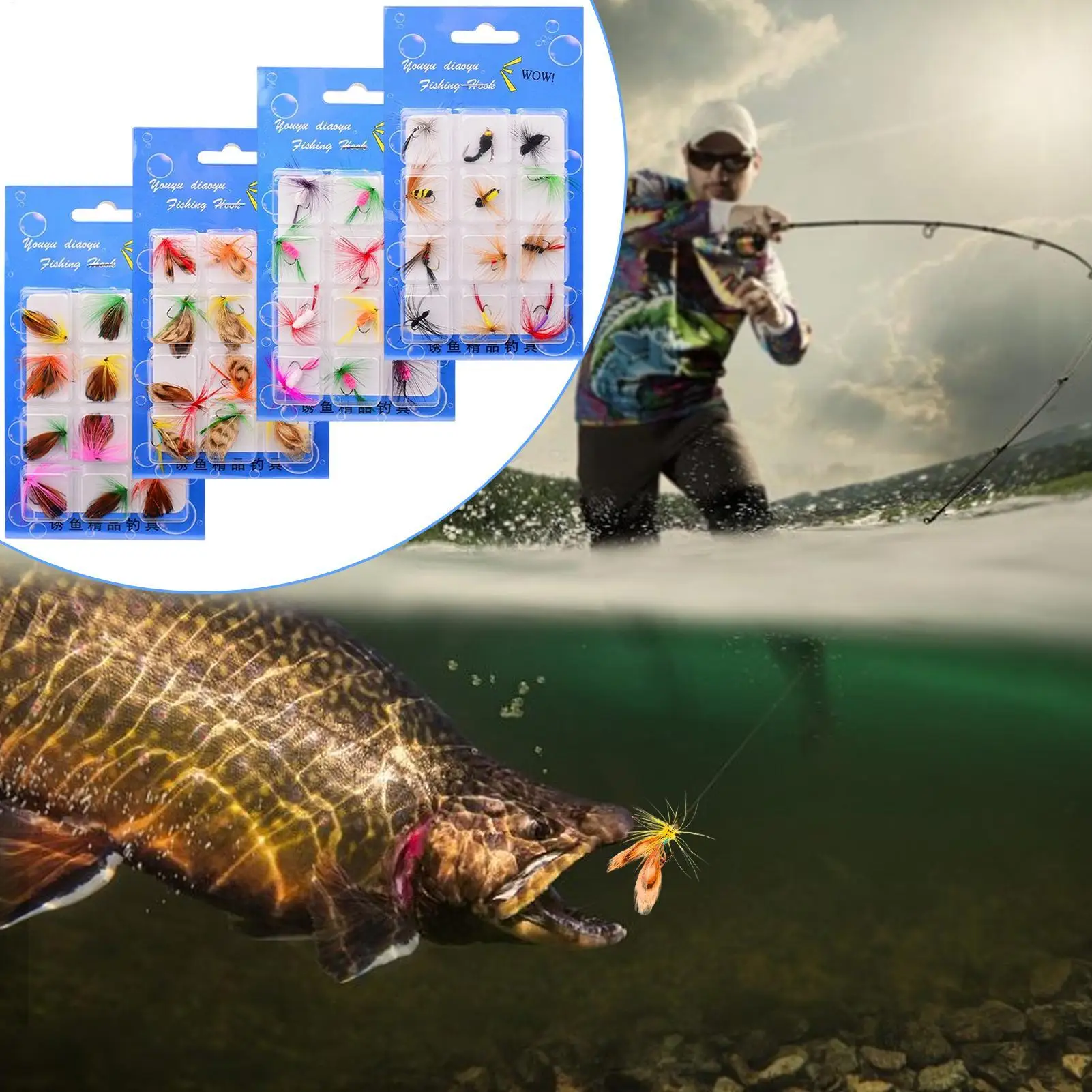 

Приманки для ловли нахлыстом, 48 шт., аксессуары для рыбалки, реалистичные приманки для ловли форели для рыболов, рыбаков, мужчин, отцов, мужей