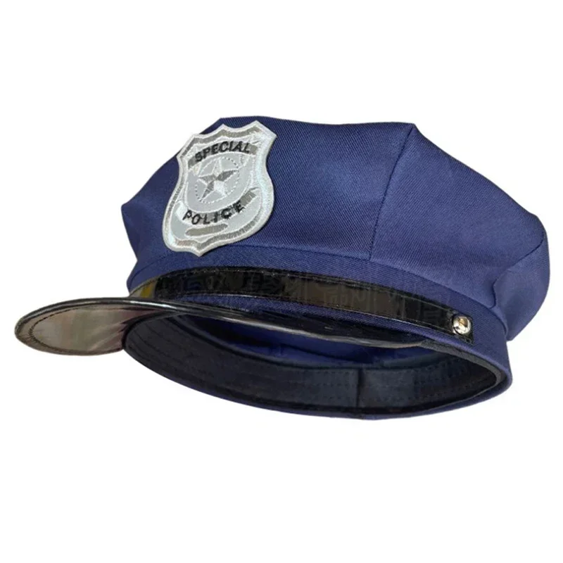 1PCS Adult Police Hat Octagon Flat Hat Cosplay Performance Masquerade Fun Props  Police Hat Uniform Accessories