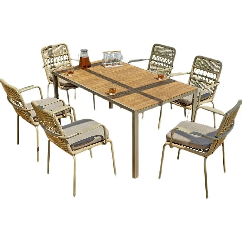 

Outdoor plastic wood, simple and modern, casual tables and chairs, waterproof, sun protection and anti-corrosion