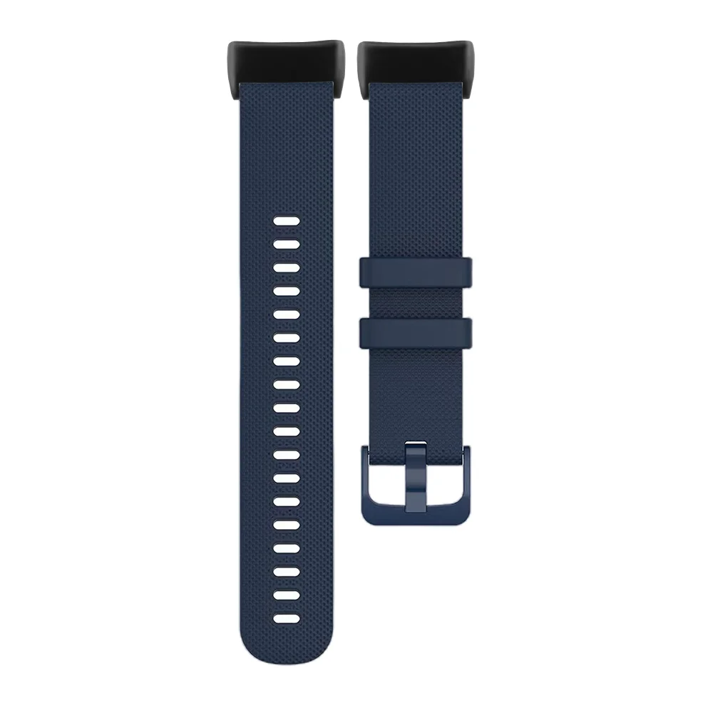 Lightweight Silicone Watch Strap For Fitbit Charge 5 4 3 Band Bracelet Metal Buckle Replacement Sport Watch Strap for Man Woman