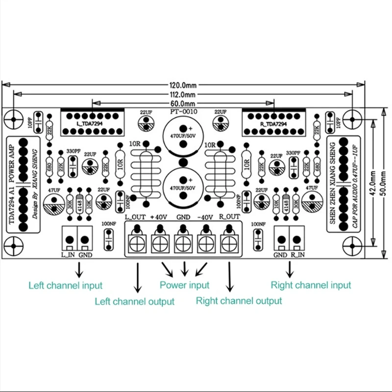 TDA7294 100 W + 100 W Dual-Channel Audio Versterker Board Eindversterker Board HIFI Versterker Module Accessories-A38R