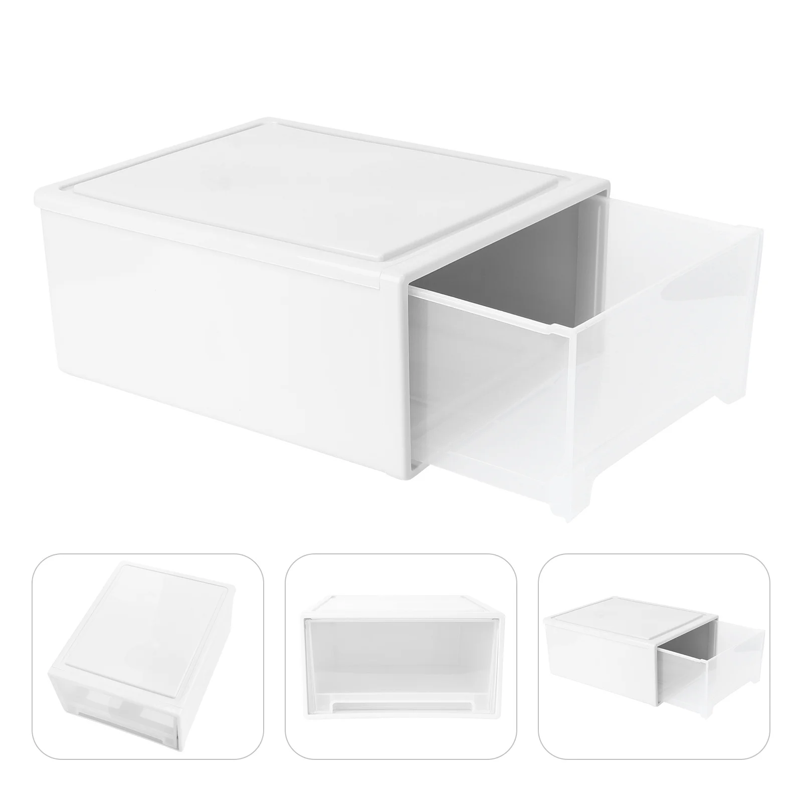 

1pc Large Capacity Storage Box Drawer Type Plastic Organizer For Clothes Books Home Sundries Container Multi Purpose Compact