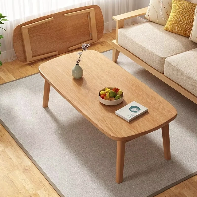 

Japanese Solid Wood Table, Home Foldable Mini Desk, Multi-Purpose Wooden Stand, Compact Tea Stand, Zen-Inspired Table