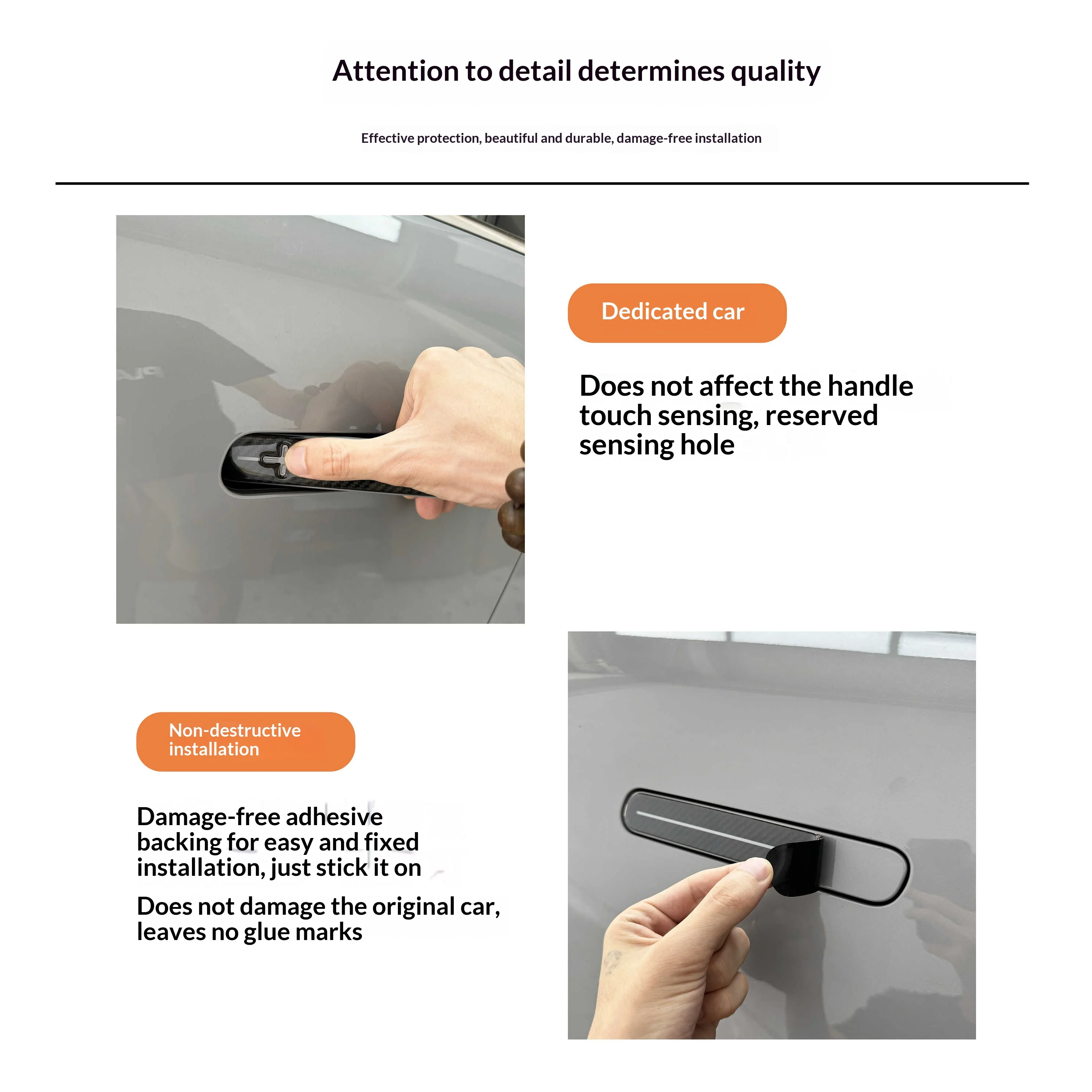 Per Geely Galaxy E5 /EX5 Maniglia per portiera auto Adesivo antigraffio Modifica annerimento Protezione decorativa interna