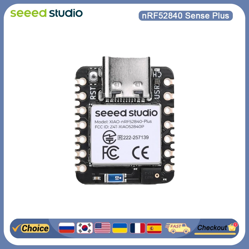 

Seeed XIAO nRF52840 Sense Plus - Bluetooth 5.0 AIoT Board, IMU & Mic, NFC, TensorFlow Lite