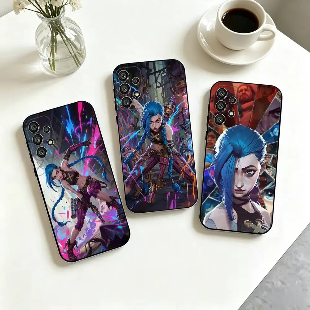 Leagues Of Legend Jinx-X  Phone Case For Samsung S25,S24,S21,S22,S23,S30,Ultra,S20,Plus,Fe,Soft Silicone Black Cover Gift