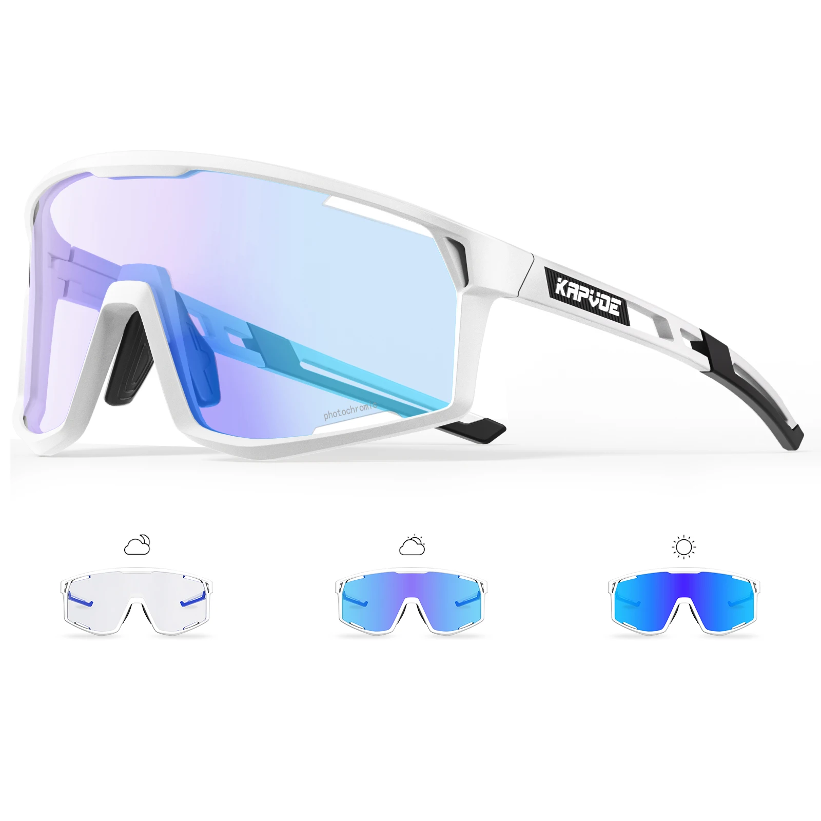 Kapvoe Outdoor Photochrome Radfahren Sonnenbrille Fahrrad Radfahren Gläser Männer Frauen Rennrad UV400 Brille Berg Sport Brillen 4