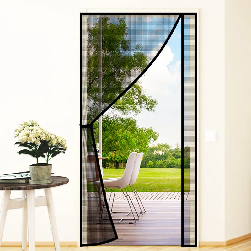 

Magnetic Door Screen,Right open, Black Side Door Magnetic Mosquito Net,Insect Proof Flight,Summer Kitchen Indoor Invisible Net