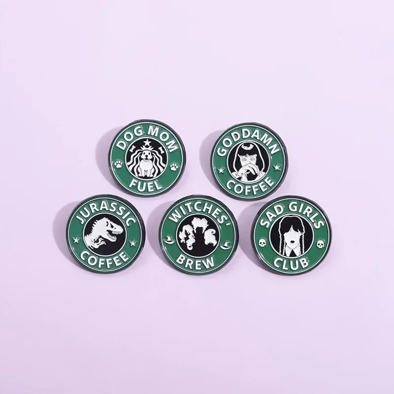 Sad Girls Club Enamel Pins Witches Brew Coffee Brooch Lapel Badge Punk Animal Jewelry Gift For Kids Friend Wholesale