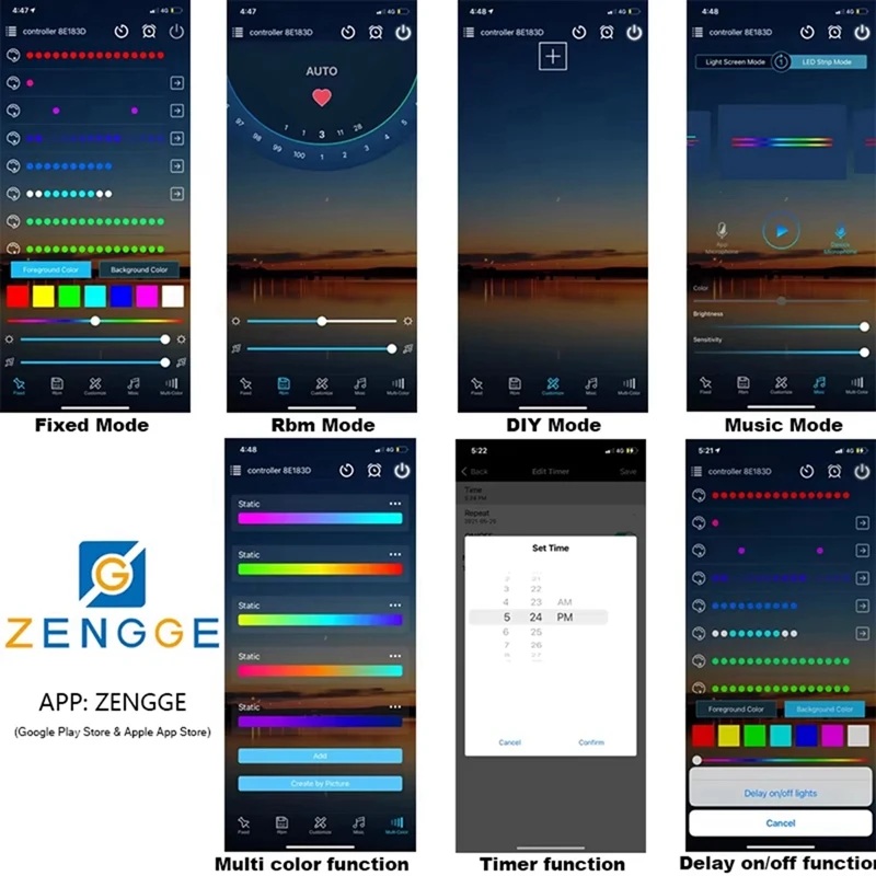 ABBO-WS2812B LED Controller Bluetooth APP Control Music Controller For SK6812 WS2811 WS2812 LED Pixel Light Strip
