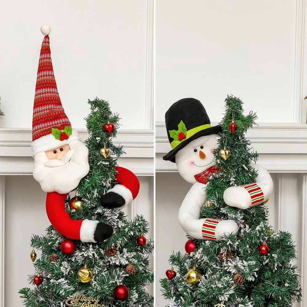 Fabric Christmas Tree Topper Easy to Install Christmas Tree Topper Festive Christmas Tree Topper with Long Arm for Xmas for A