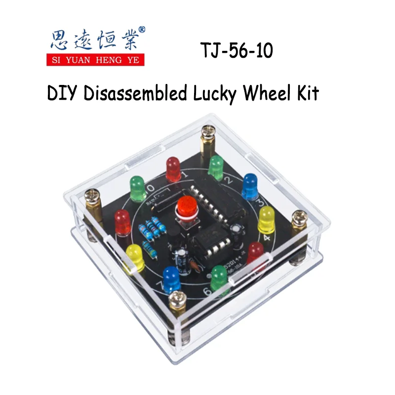 1PCS DIY Electronic Lucky turntable circuit board making Kit Simulation Lottery Draw Soldering Component TJ-56-10