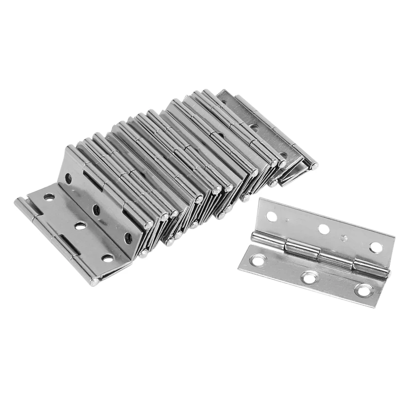 

2.5 Inches Long 6 Mounting Holes Stainless Steel Butt Hinges 20 Pcs (Pack Of 20)