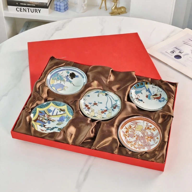 Japanese-Style Bone China Dipping Dish Creative Pattern High-Looking Household Dipping Seasoning Snack Dish
