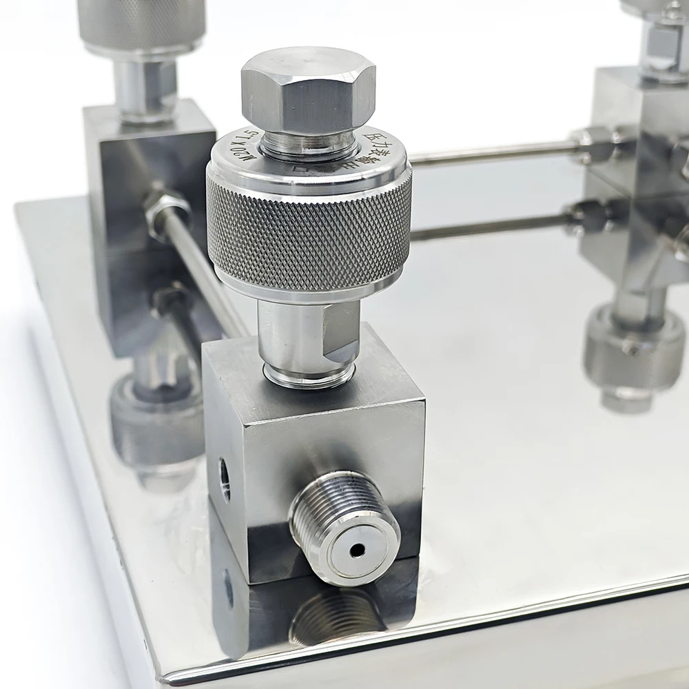 Stainless Steel Multi-Interface Pressure Calibration Stand - Gas Connection Platform for Multi-Functional Calibration