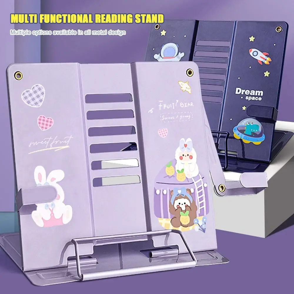 Portable Metal Book Reading Stand Adjustable Foldable Documents Holder Multicolour Foldable Support Rack Tablets