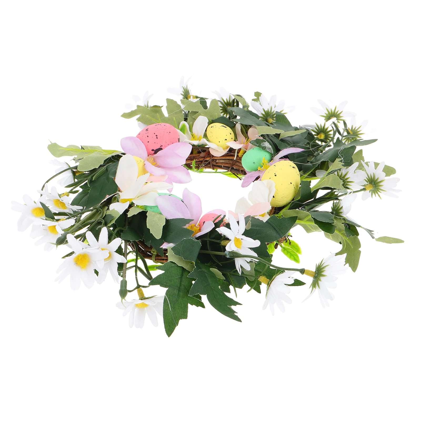 

1pcs Easter Egg Wreath Realistic Garland Home Decor Front Door Hanging Spring Floral Celebrations Easter Egg Decorations