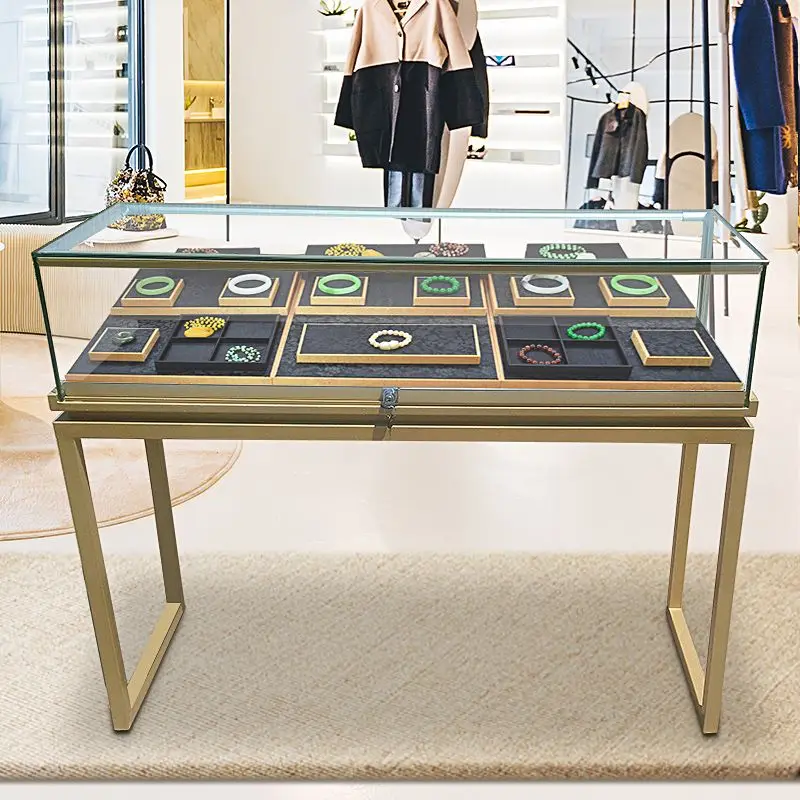 custom.Customized 3D Glass Jewelry Store Display Showcase LED Lighting Mall Kiosk Ideas Retail Shop