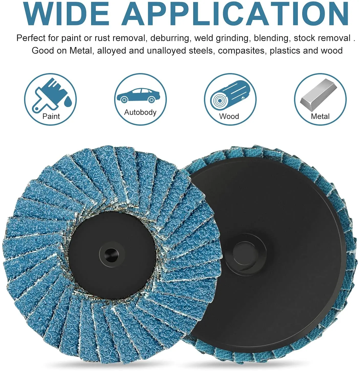 Disco de lixamento para Roll Lock, Flap Disc, Ferramentas abrasivas, Polimento de metal, ferro, Remoção de ferrugem, 40, 60, 80, 120 Grit, 2 ", 50mm, 31Pcs