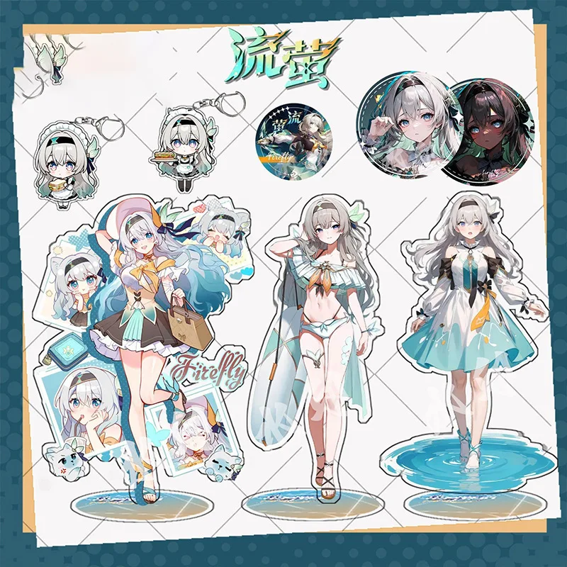 Игра Honkai: Star Rail Firefly Купальник Летняя тема Косплей Акриловая подставка Бикини Фигурка Булавки Значок Брошь Декор Подарок для фанатов