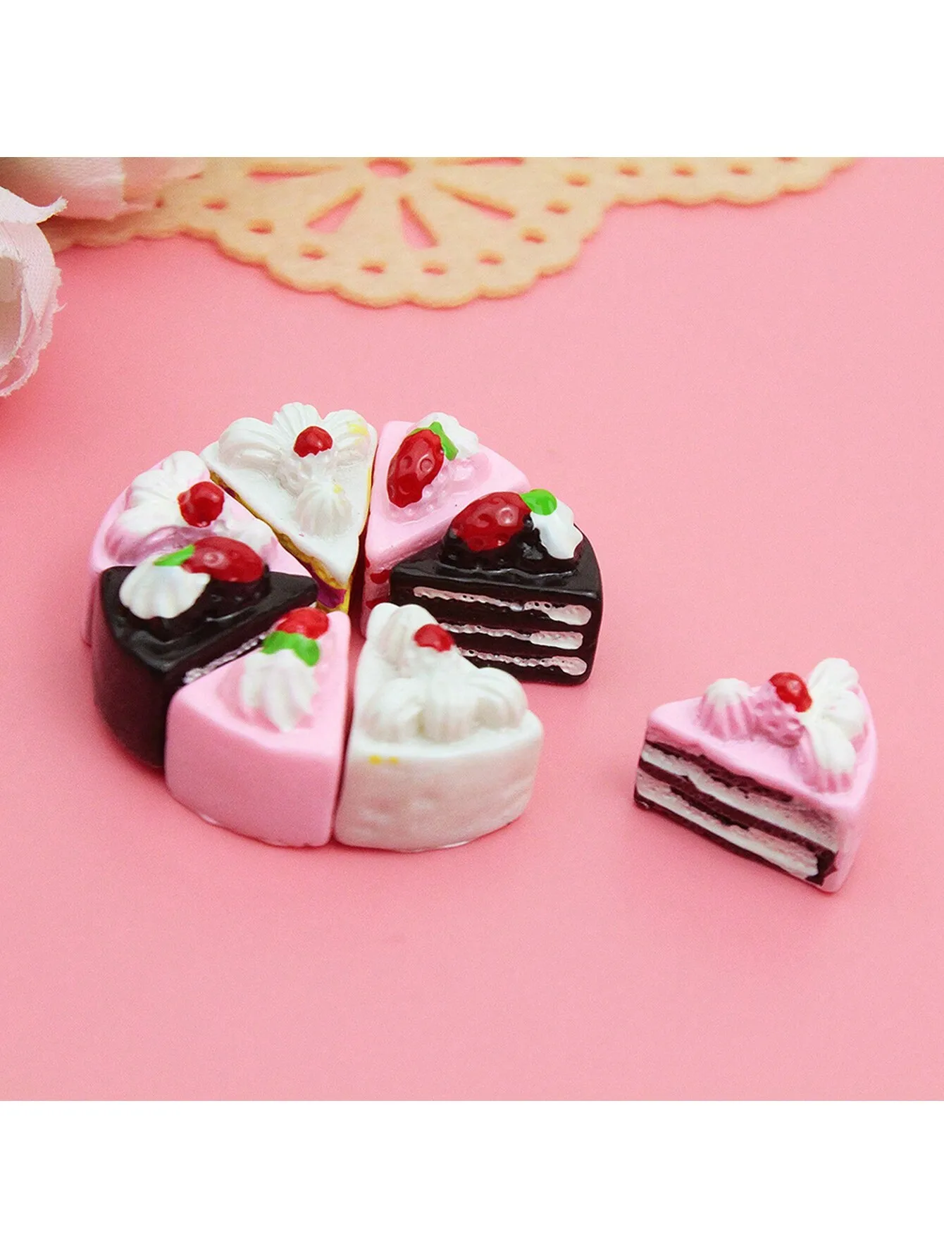 10 Piezas de Pasteles en Miniatura para Casa de Muñecas: Modelos de Postres Simulados para Cocina, Escenas de Pastelería y Tiendas de Dulces