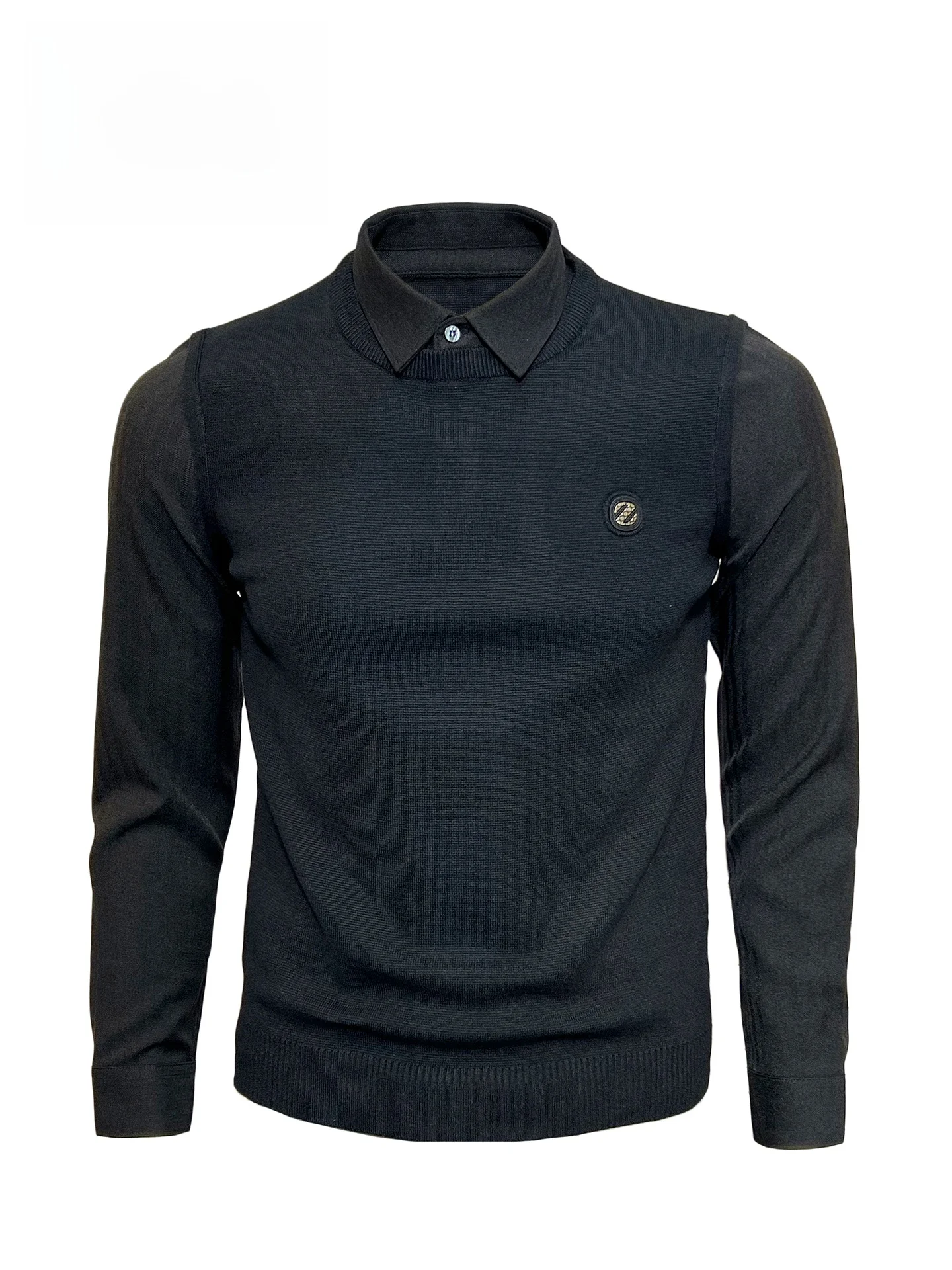 

Мужской модный вязаный жилет с воротником-рубашкой, без рукавов, с круглым вырезом, в стиле пэчворк, для города, офиса и повседневной носки