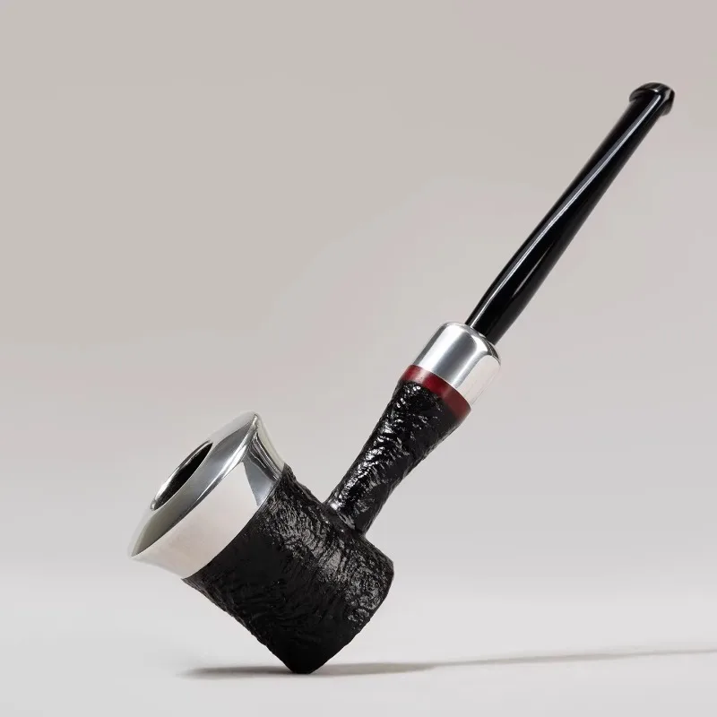 2026 New Personalized Retro Handmade Straight-handled Hammer Pipe Briar Wood Pipe Is The First Choice for Men’s Gifts