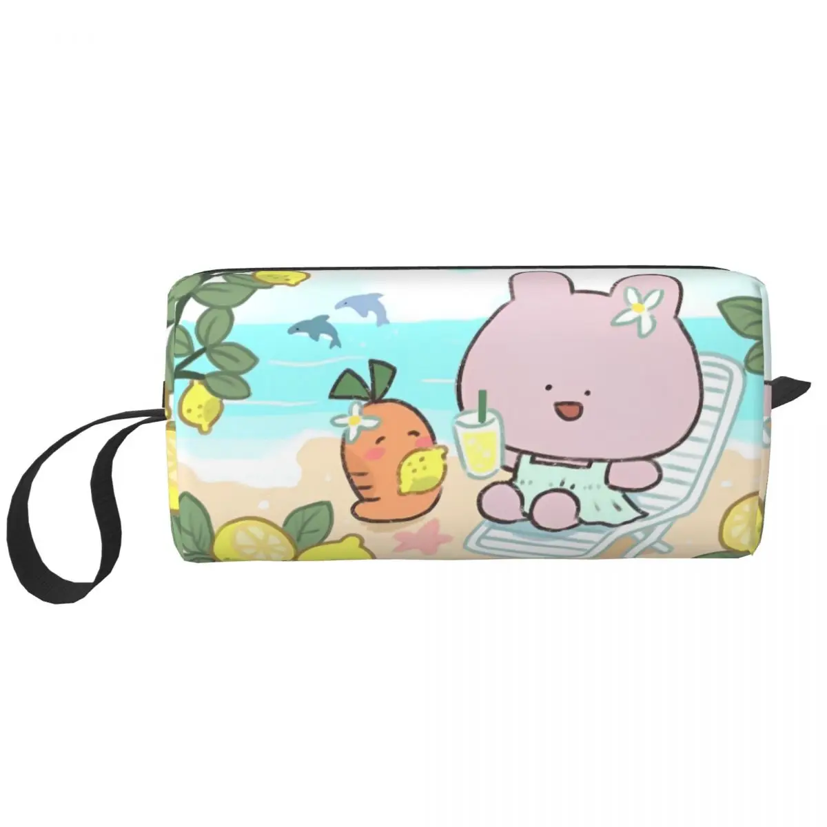 Asamimichaan Asleep Cartoon Makeup Bags Kawaii Asamimi Women Cosmetic Bag Trend Waterproof Pouch for Purse Storage