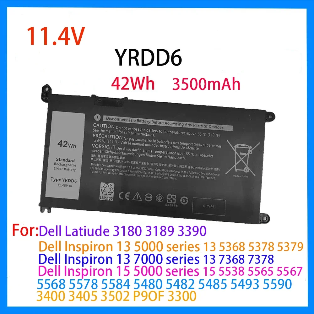 

DODOMORN WDX0R Laptop Battery For DELL Vostro 5468 5471 5568 Inspiron 17 5770 5767 5765 15 5584 5567 7560 3583 5538 5567 WDXOR