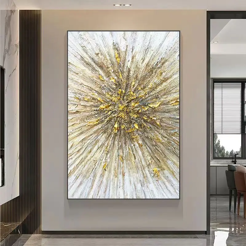 for-150X100CM Hand-Painted Abstract Oil Painting Golden Inspired Luxury Living Room Decor Factory Price Dropshipping Home Decor#