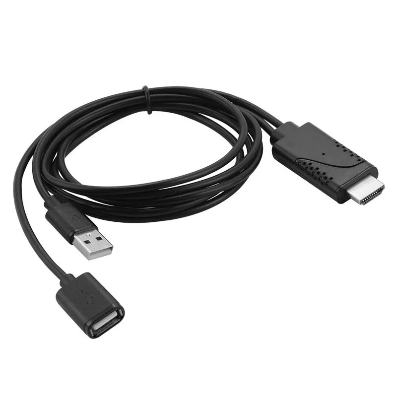 2 in 1 USB Female to HDMI-compatible Male HDTV Adapter Cable 1080P HD TV Projector Displays Converter for iPhone Samsung Galaxy