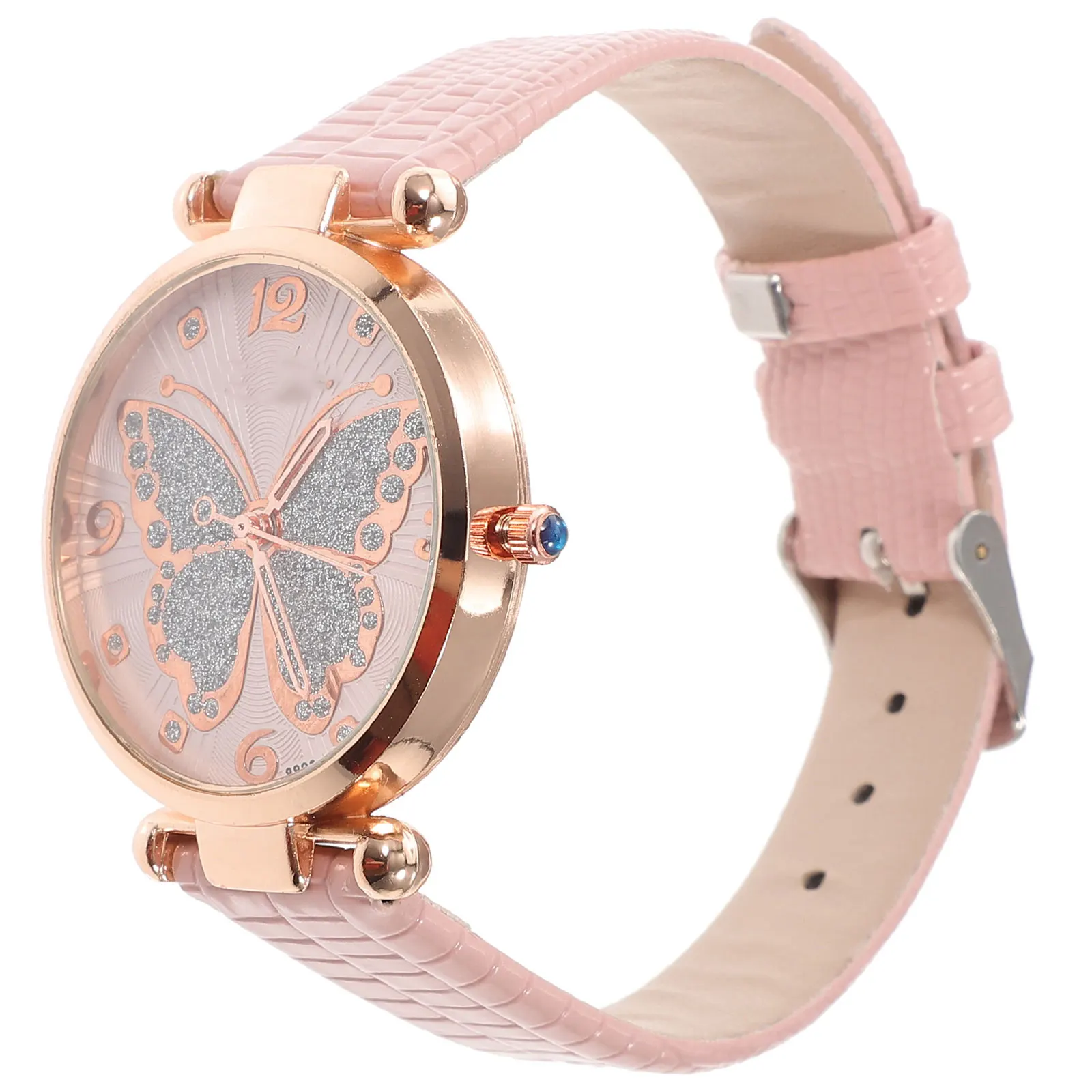 

Glitter Butterfly Quartz Watch Pink Fashion Women Wrist Analog Ladies Elegant Lightweight Stylish Decorative Timing